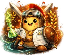 Professor Spud - Quantato's mascot teaching mathematics